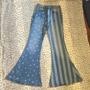 Shyanne Blue Flare Wide Leg Jeans